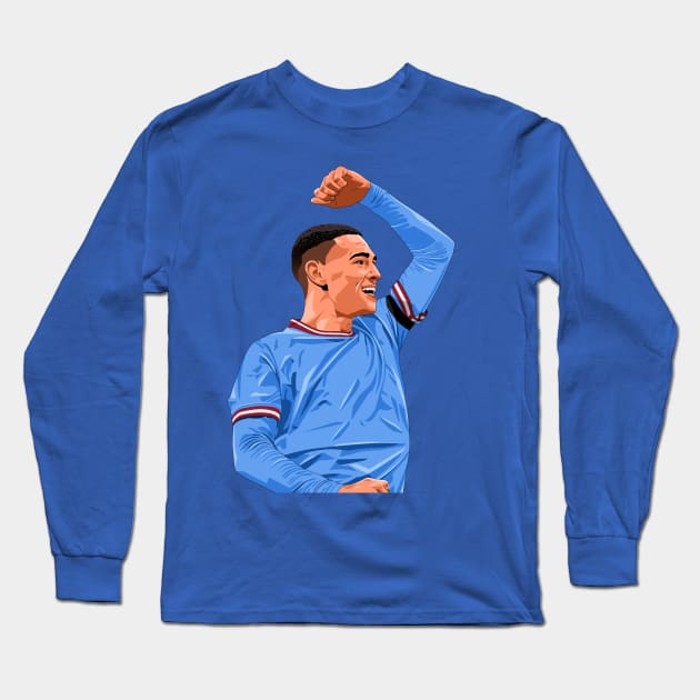 Phil Foden Celebration Goal Long Sleeve T-Shirt by Ades_194